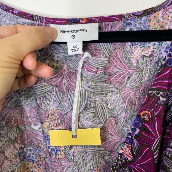 NWT Kika Vargas × Target Women's Purple Coral Reef Scallop Edge Wrap - Picture 11 of 15